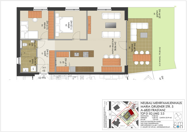 3-Zi Gartenwohnung  Top 1 in Frastanz