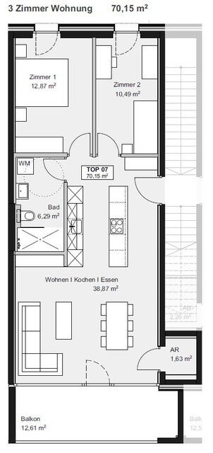 3-Zimmer-Terrassenwohnung | D07