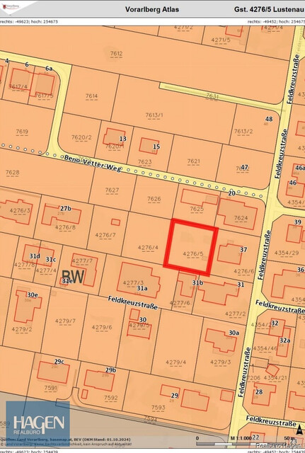 Grundstück in Lustenau Feldkreuz zu verkaufen