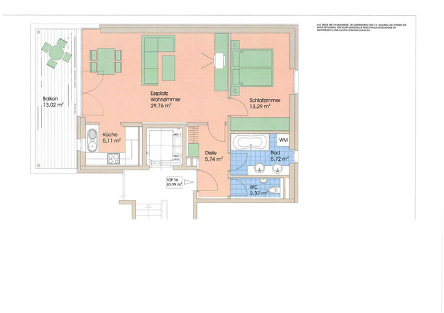 Großzügige 2-Zimmerwohnung in schöner Wohngegend in Dornbirn zu vermieten