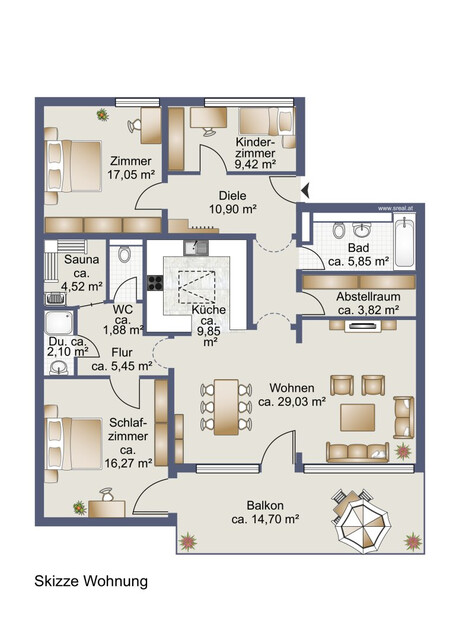 Gepflegte 4-Zimmer-Wohnung mit Sonnenterrasse in Frastanz!