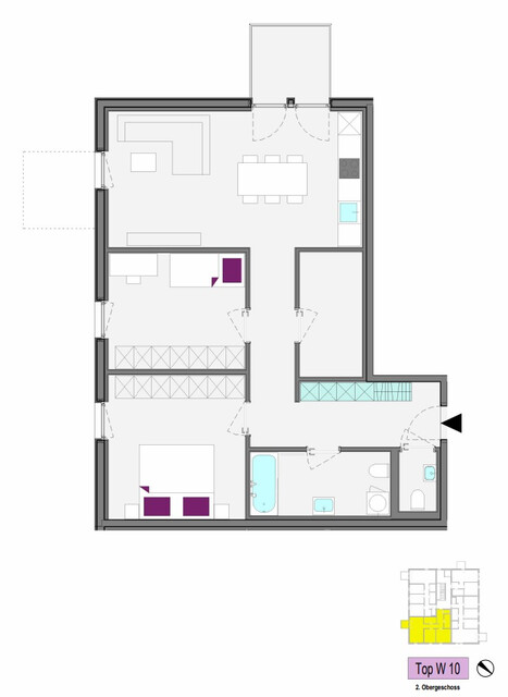 Moderne 3-Zimmer-Wohnung mit Balkon, Einbauküche & Tiefgarage in Dornbirn