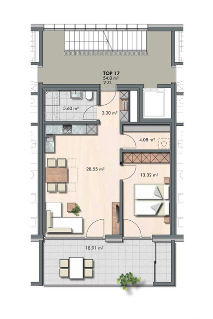 Moderne 2-Zimmer-Wohnung in Lustenau