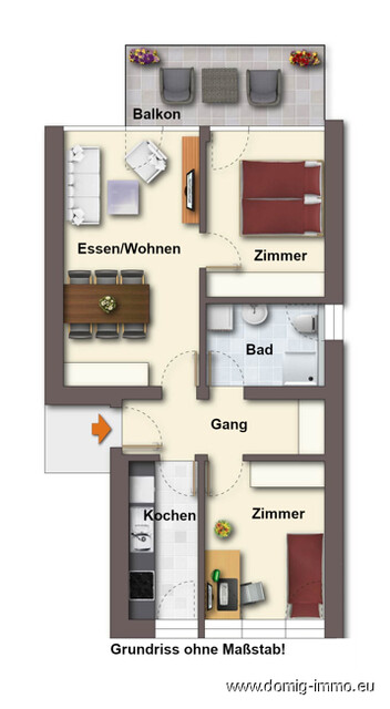 Schöne 3 Zimmer Wohnung mit Unterstellplatz in Dornbirn/Markt zu vermieten! TOP 4