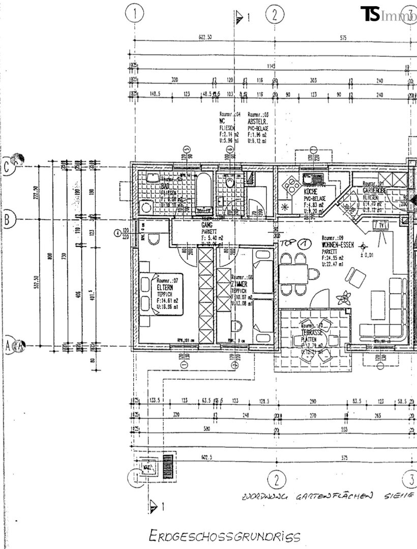 Tosters: 3-Zimmer Garten-Wohnung mit ca. 74 m² Wohnfläche - Garten ca. 115 m2 und Terrasse