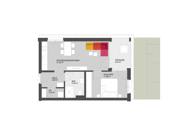 Modernes Wohnen im Grünen – 2-Zi-Gartenwohnung