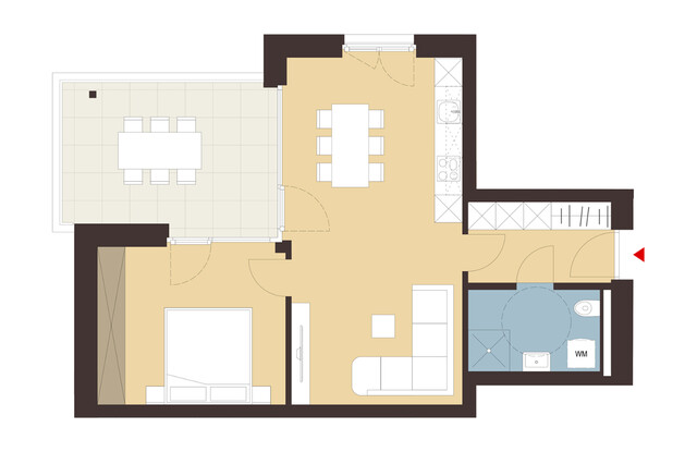 2-Zimmerwohnung mit Terrasse | Top 12