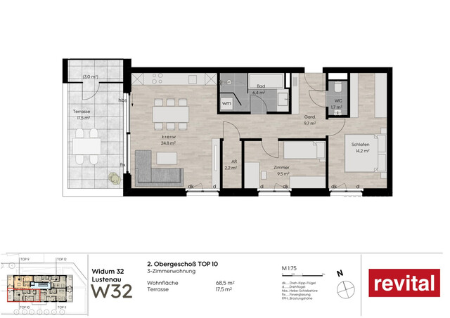 1A-Lage von Lustenau - Ruhige und Zentrale Terrassenwohnung - Top 10