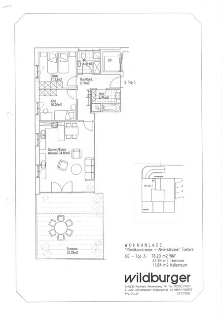 Gemütlich Wohnen mit Terrasse: Attraktive 3-Zimmerwohnung in Feldkirch zu vermieten!