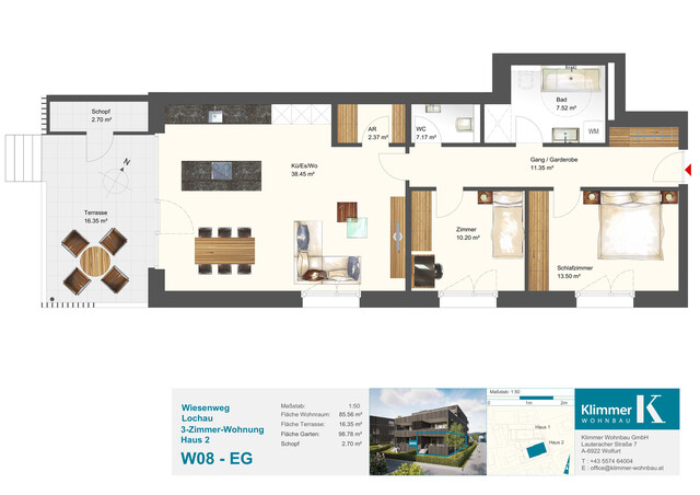 See, Berg, Natur - Ihr Zuhause! 3-Zimmer-Gartenwohnung W08