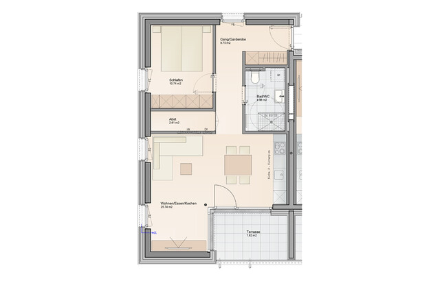 Baustart bereits erfolgt! Moderne 2-Zimmer Wohnung im Dachgeschoss
