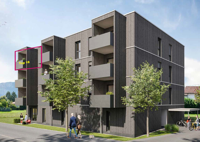 Neubau 2-Zimmer-Apartment Top 18 im 3. OG mit Relax-Balkon in Top Lage Nähe Messepark in Dornbirn