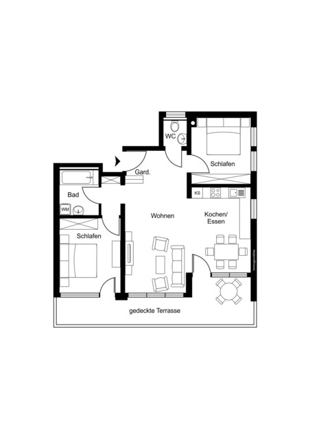 Große 3 Zimmer Wohnung in ruhiger Lage zu verkaufen