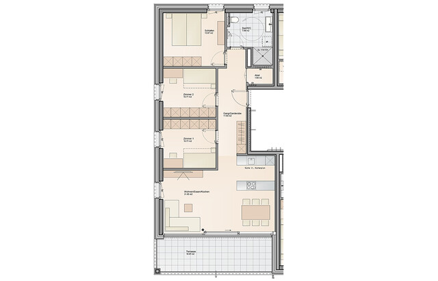 Große 3-Zimmer Dachgeschosswohnung (Top C07)