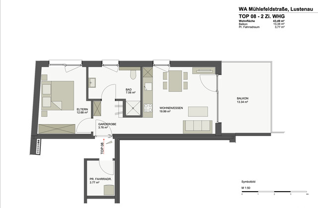 Stilvolle 2-Zimmer-Wohnung in gefragter Wohnlage in Lustenau