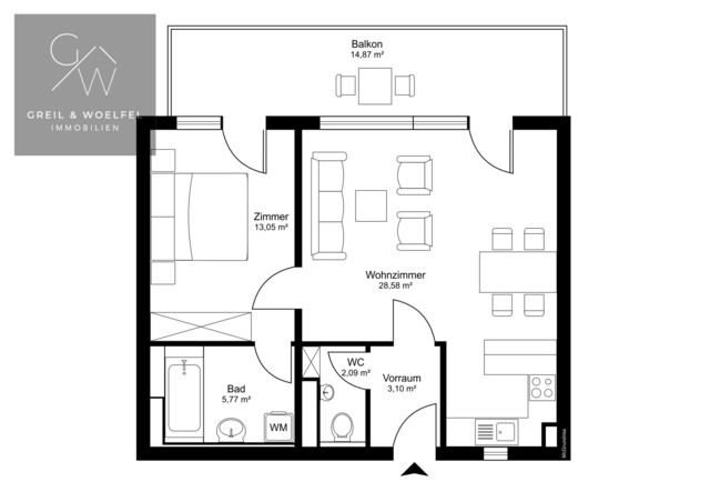 Gemütliche 2 Zimmerwohnung in begehrter Lage zu vermieten