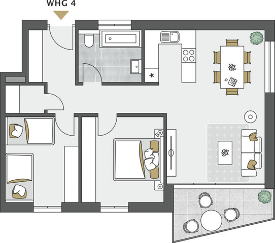 Moderne, helle 3 Zimmer Wohnung, bezugsfertig mit großem Balkon in sonniger, ruhiger Lage in Dornbirn
