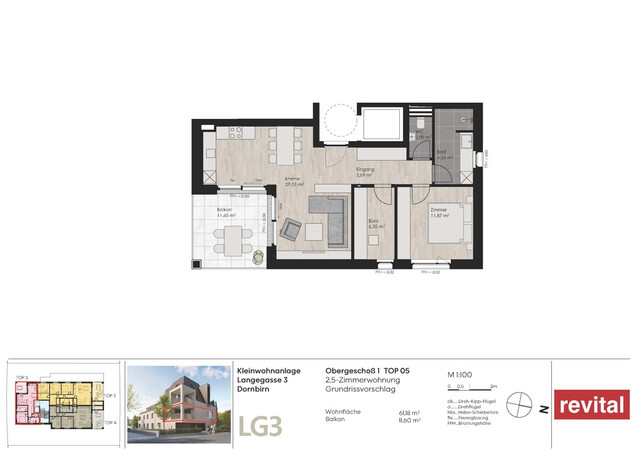 Ruhig und dennoch zentral: attraktive 2,5-Zimmer-Terrassenwohnung
