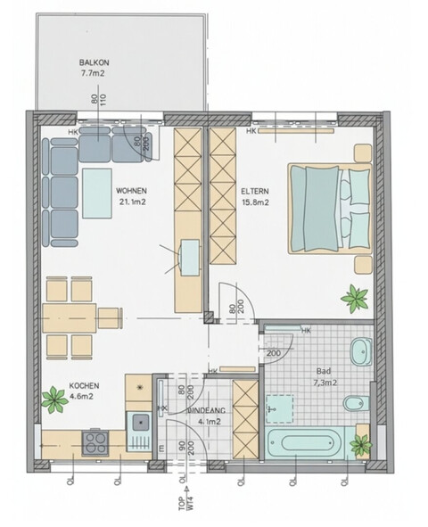 2-Zimmerwohnung mit Balkon in Lustenau zu vermieten!