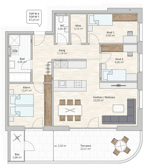4-Zi-Terrassenwohnung TOP 7 in Röthis, Treietstraße 67