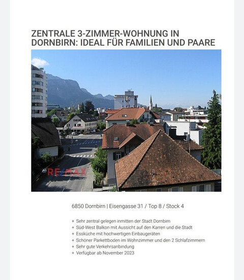 Dornbirn - Top Aussicht in zentraler Lage