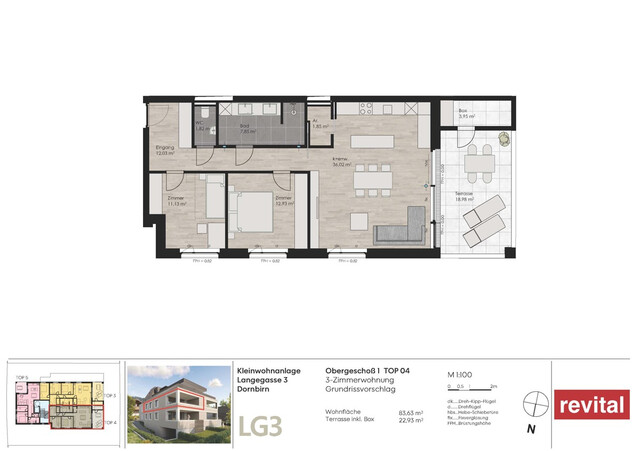 Ideal für Singles, Paare und Kleinfamilien: 3-Zimmer-Terrassenwohnung