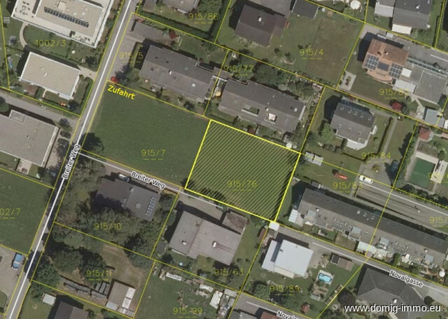 (Teilung möglich) perfektes Baugrundstück, ca. 854m² in sonniger & ruhiger Lage in Feldkirch-Nofels!