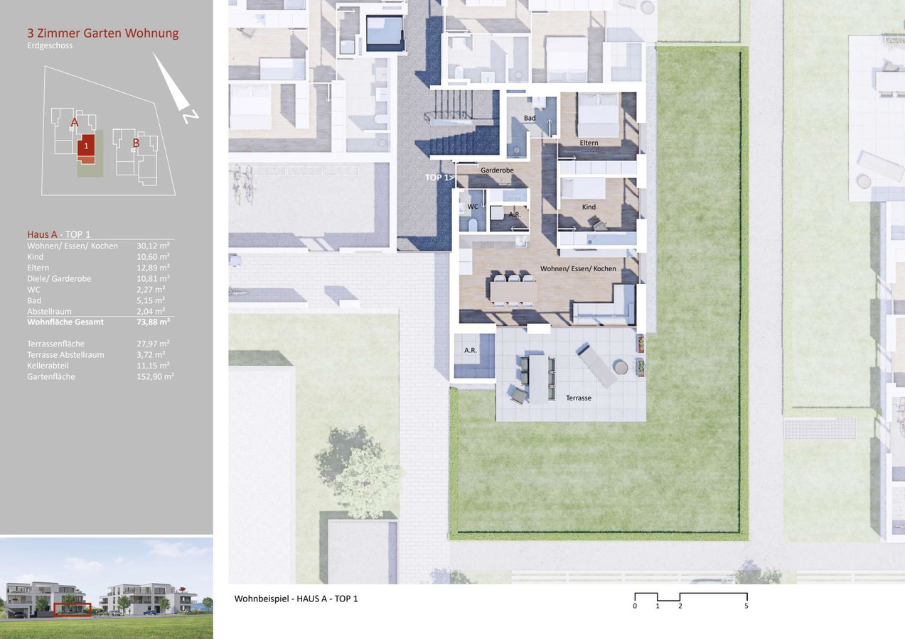 Wohnpark Gisingen -  TOP 01 - 3 Zimmer-Wohnung