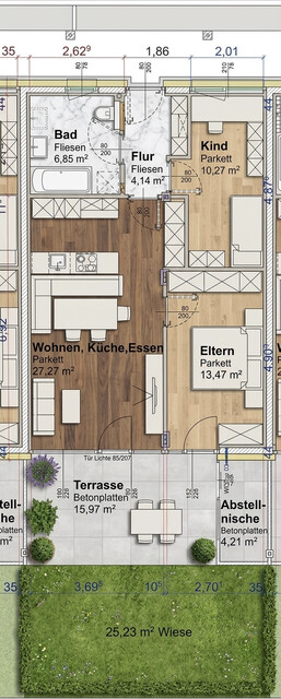 Exklusive 3-Zimmer Gartenwohnung in Bürs