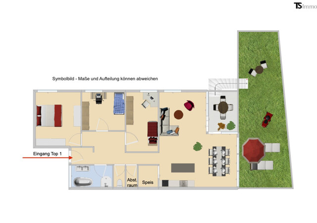 Göfis: Attraktive 4-Zimmer-Garten-Terrassen-Wohnung im OG mit ca. 102 m² Wohnfläche und ca. 57 m² Garten im EG