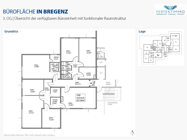 Potenzialfläche mit Raum für moderne Bürogestaltung