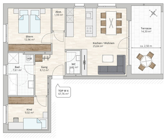 3-Zi-Terrassenwohnung TOP 4 in Nenzing, Christian-Hummel-Weg 14