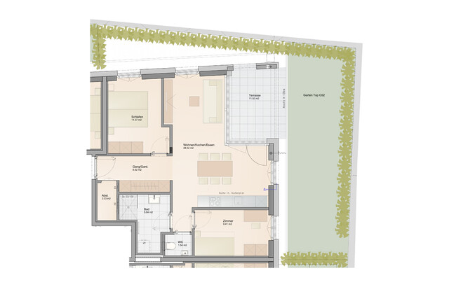 Herrliche 3-Zimmer Wohnung mit charmantem Garten | Übergabe in 5 Monaten | Sonderpreis sichern