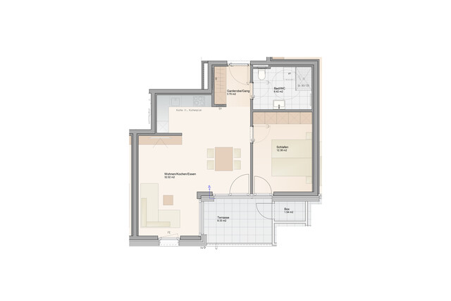 Baustart erfolgt: 2-Zimmer Terrassenwohnung mit idealer Raumaufteilung (Top A5)