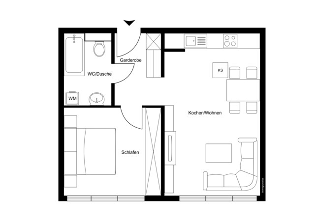 Stilvolle 2-Zimmer-Wohnung zu vermieten
