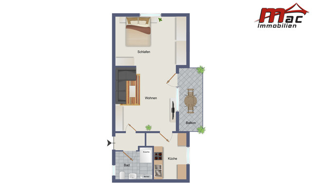 Ein Zimmerapartment mit guter Preis - Leistung