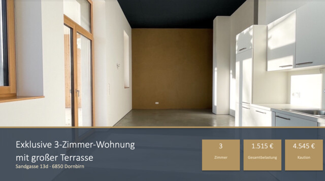 Exklusive 3-Zimmer-Wohnung mit großer Terrasse