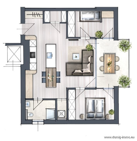 NEUBAU - 3 Zimmer Wohnung mit großer Terrasse in Top Lage -  provisionsfrei