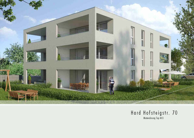 Neubau Gartenwohnung mit Terrasse, Garten & Keller in Toplage! - 2 Zimmer Gartenwohnung in Hard (Top A03)