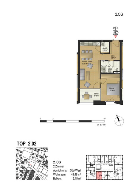 2-Zimmerwohnung | modern Wohnen am Garnmarkt