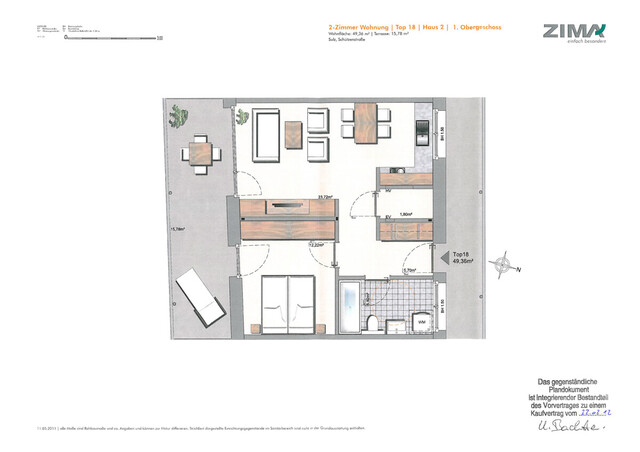 Gemütliche 2-Zimmer-Wohnung mit großer Terrasse in Sulz zu vermieten