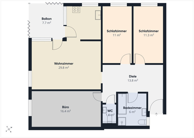 Großzügige 4-Zimmerwohnung mit schöner Südwest-Loggia in Bregenz