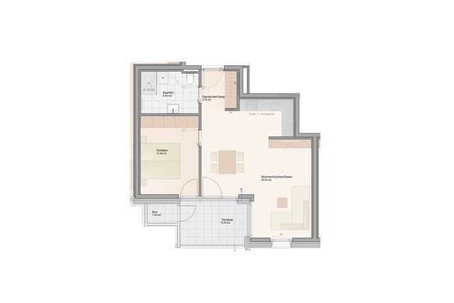 Mit Wohnbauförderung: 2-Zimmer Terrassenwohnung (Top A6)