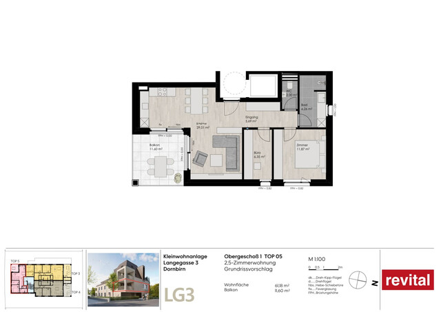 Ruhig und dennoch zentral: attraktive 2,5-Zimmer-Terrassenwohnung