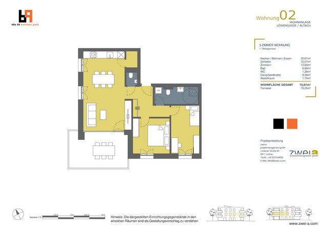 3-Zimmer-Terrassenwohnung - Altach, Löwengasse / Top 2