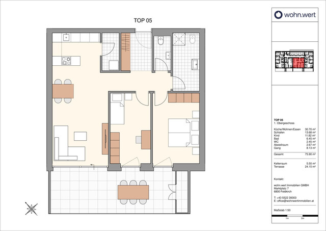Wohnanlage "Glattenstein" - Geräumige 3-Zimmer-Terrassenwohnung - Top 5