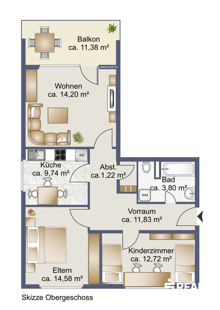 3-Zimmer-Wohnung in zentraler Lage mit Top-Infrastruktur