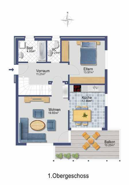 4 Zimmerwohnung mit Gartenanteil