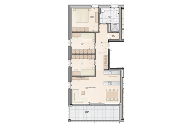 Baustart fixiert! Ideal eingeteilte 4-Zimmer Terrassenwohnung
