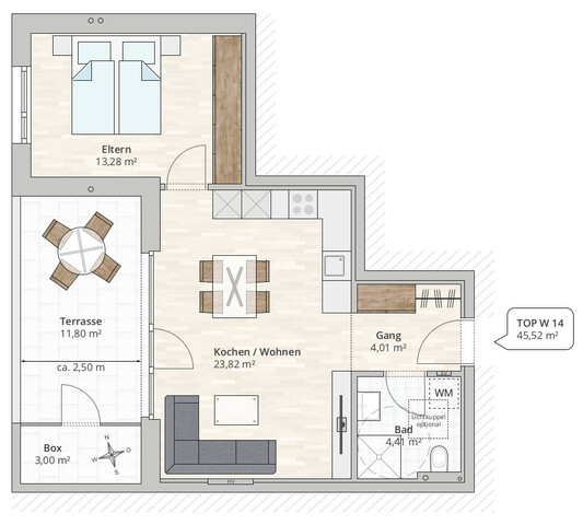 2-Zi-Dachgeschosswohnung TOP 14 in Rankweil-Brederis, Korngasse 5